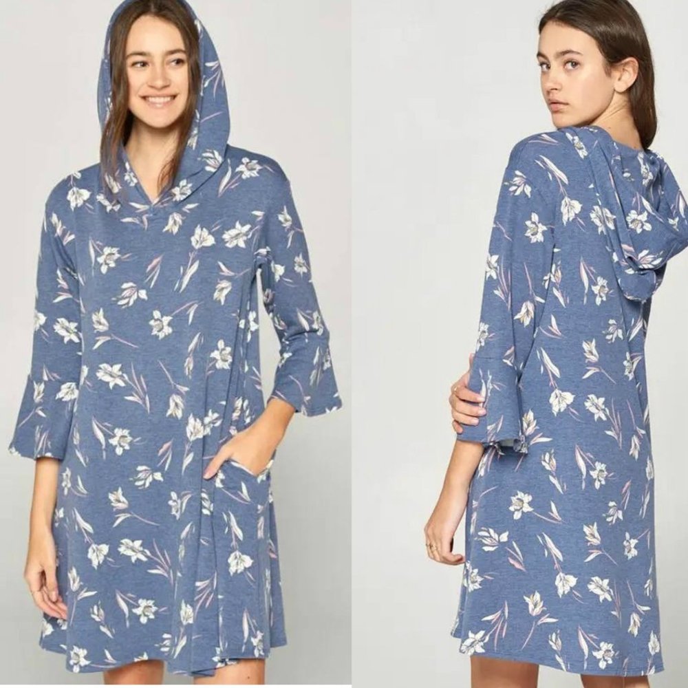 Emerald USA made Soft and cozy French Terry casual Hoodie Dress, S,M,L,1X,2X,3X
